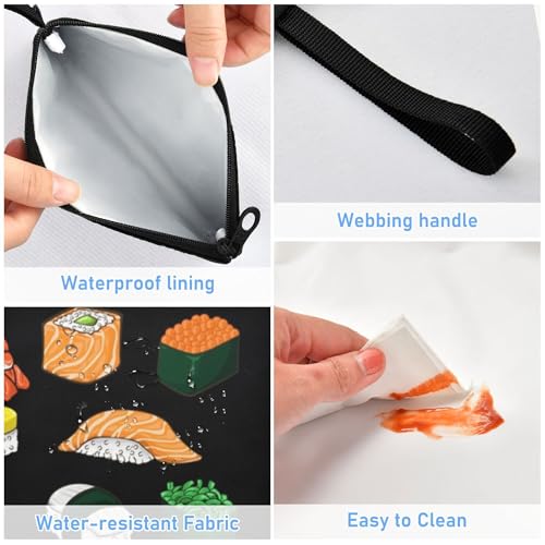 Reusable Food Storage Bags Sushi Black 3 Pack Set Lunch Bag Compact Sandwich Snack Bag Small Medium Large for Lunch, Travel & Organization - color: Bag 22