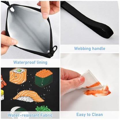Reusable Food Storage Bags Sushi Black 3 Pack Set Lunch Bag Compact Sandwich Snack Bag Small Medium Large for Lunch, Travel & Organization - color: Bag 22