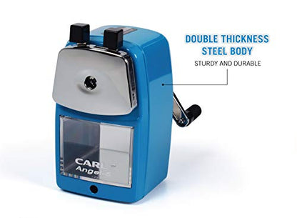 CARL Angel-5 Pencil Sharpener, Blue - color: Blue