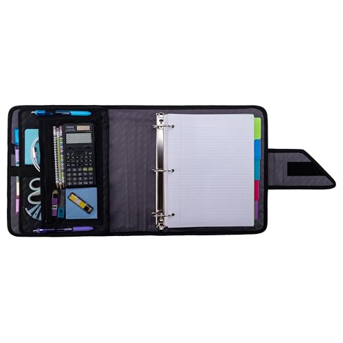Case-It The Open Tab Secure Seal 2-Inch Binder, 5-Color Tabbed Expanding File, S-826-A Jet Black, 4 Pack - color: Jet Black, size: 4 Pack