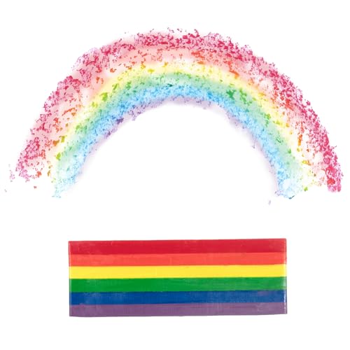 eeBoo: Jumbo Wax Crayon: Rainbow Striped – 6 Vibrant Colors in One Chunky Crayon, 4" x 1.5" x 0.625" Block, Art & Coloring Supplies, Kids Ages 3+