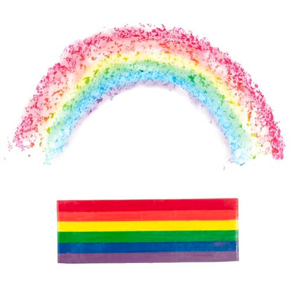 eeBoo: Jumbo Wax Crayon: Rainbow Striped – 6 Vibrant Colors in One Chunky Crayon, 4" x 1.5" x 0.625" Block, Art & Coloring Supplies, Kids Ages 3+