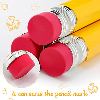 Leinuosen 12 Pcs Large Pencils Back to School Gifts Giant Big Jumbo Nolvety Funny Comically Wood Yellow Pencils with Eraser for Teachers Office Welcome Back to School Party Decorations Photo Props