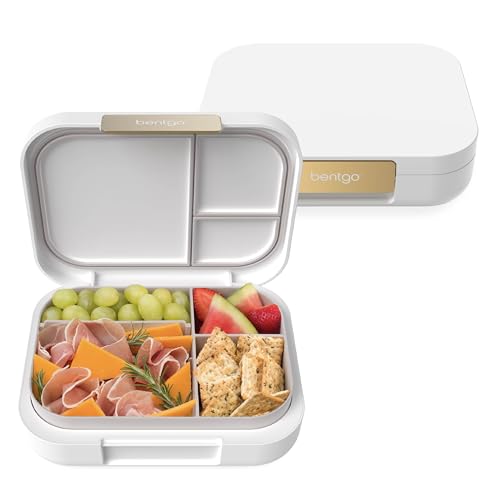 Bentgo® Modern - Leak-Resistant Bento Lunch Box For Adults, Teens, & Larger Appetites; Reusable BPA-Free Meal Prep Container with 3 or 4 Compartments, Dishwasher/Microwave Safe; 5 Cups (White) - color: White