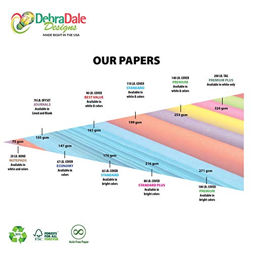 Debra Dale Designs - 3 x 5 Ruled Index Cards - White - 200 Cards with Dividers - Filing Storage Box - Super Thick Extra Heavy 200# Index Tag Card Stock - 326 GSM - style: 3 x 5 Ruled Unpunched
