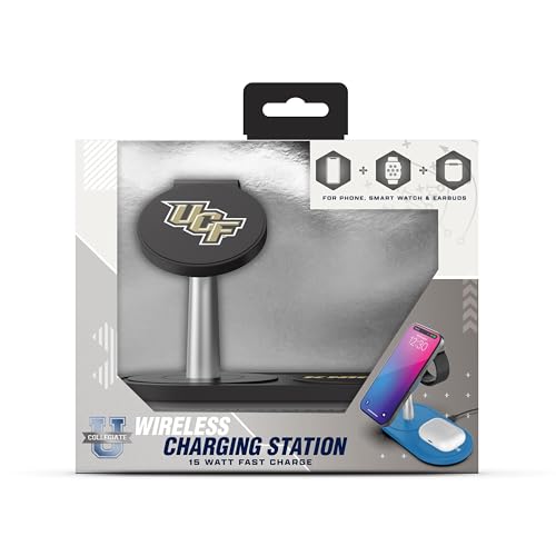 SOAR Collegiate 3-in-1 Wireless Charging Station - color: UCF Knights