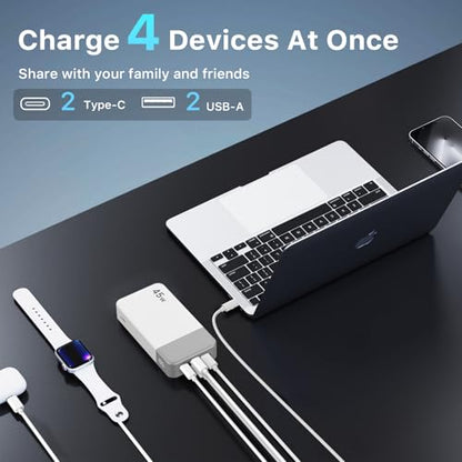 NOBIS Portable Charger, 20000mAh Power Bank, 45W Power Bank Fast Charging, Battery Pack with C to C Cable, Battery Bank with Digital Display for iPhone Android Laptop etc (White) - color: White