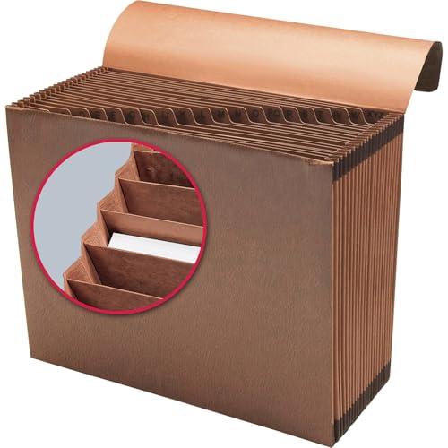 Smead TUFF Expanding File 21 Pockets, Alphabetic (A-Z), Flap and Cord Closure, Letter Size, Redrope (70318) - size: Letter Size, style: Alphabetic (A-Z)