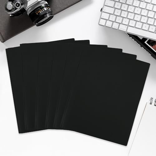 Plastic Folders with Pockets and Prongs - 6pcs Plastic Pocket Folders with Brads,Black Vinyl Poly 3 Prong 2 Pocket Sturdy File Folders for Documents Homework Paper,Back to School Supplies - color: Black
