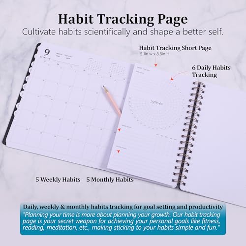 Leanga 2026 Calendar Planner, Daily Weekly & Monthly Desk Planner with Goal Setting and Habit Tracker for Study and Work-Premium Productivity Journal-13.5" x 9", Large Hardcover Office Supplies-Indigo - color: Indigo