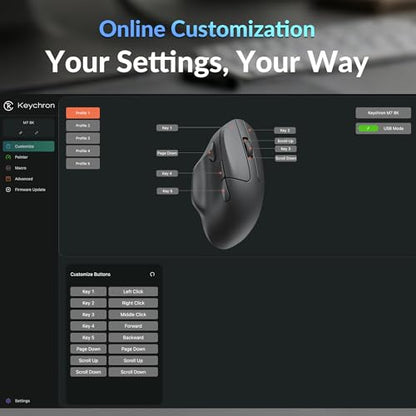 Keychron M7 8K Wireless Mouse, 30K DPI Optical Computer Mice, 2.4 GHz/Bluetooth/Wired with Macro Button 66g Lightweight Ergonomic, Up to 140 Hours Worktime for Laptop macOS/Windows - White - color: White, style: 8K Polling Rate