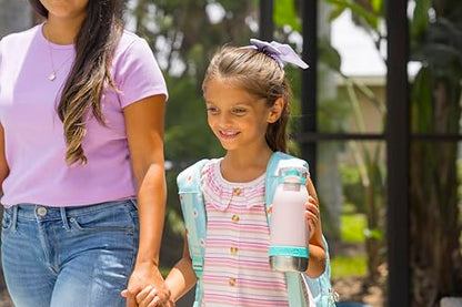 Ello Emma 14oz Insulated Stainless Kids Water Bottle with Straw, Cotton Candy - color: Cotton Candy