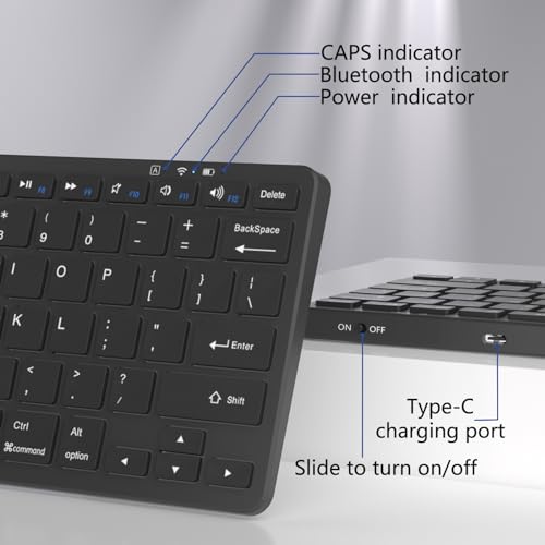 MMK Bluetooth Keyboard, Tablet Keyboard Compatible iPad 11th Generation,iPad 10th/9th/8th & Air 5th/4th, iPda Pro 13/12.9/11-Inch and Air 13/11-Inch Models and More Bluetooth-Enabled Devices-Black - color: Black