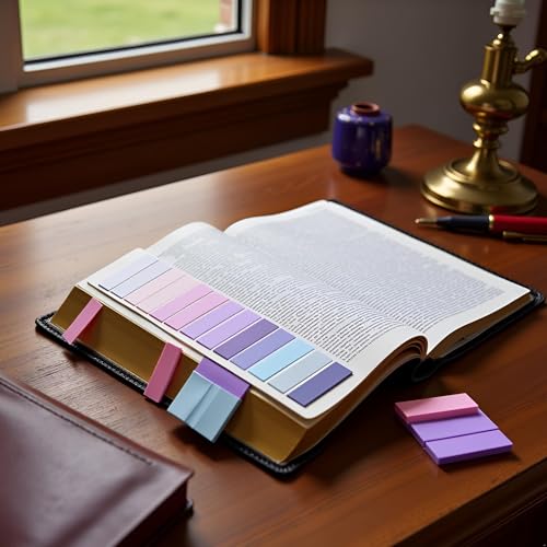 400 Pcs Purple Sticky Index Tabs, Page Markers Notes Tabs Writable and Repositionable Book Flags Tabs Strip Index Tabs for Page Marking Classify File