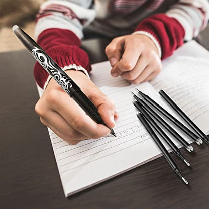 Zonon 24 Pcs 0.7mm Erasable Gel Ink Pen Refills Compatible with Frixion Friction Gel Ink Refills Medium Fine Point Erasable Pens Lead for Writing Planner and Crossword Puzzles(Black) - color: Black