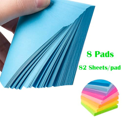 Sticky Notes 3x3 Inches,Bright Colors Self-Stick Pads, Easy to Post for Home, Office, Notebook, 82 Sheets/pad