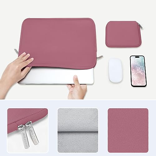 MOSISO Laptop Case 13 inch, 13 inch Laptop Sleeve Bag Compatible with MacBook Neo/Air M5 M4 M3 M2 M1 2026-2018 / Pro M2 M1 2026-2016, Neoprene Computer Sleeve Bag with Small Case, Dusty Rose - color: Dusty Rose, size: 13 inch