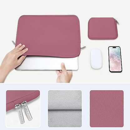 MOSISO Laptop Case 13 inch, 13 inch Laptop Sleeve Bag Compatible with MacBook Neo/Air M5 M4 M3 M2 M1 2026-2018 / Pro M2 M1 2026-2016, Neoprene Computer Sleeve Bag with Small Case, Dusty Rose - color: Dusty Rose, size: 13 inch