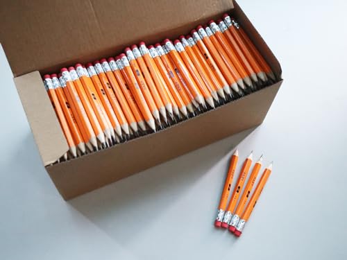 S & E TEACHER'S EDITION 400Pcs Half Pencils with Eraser Tops, Golf Pencil, Classroom, Pew - # 2 HB Pre-Sharpened Hexagon, Back to school, 400 Count Bulk Pack