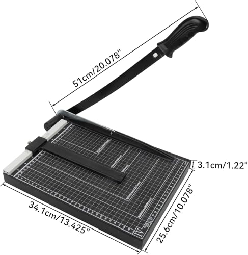 Precision Paper Cutter for A4/B5/A5/B6/B7, 10x13 inches, 70GSM Capacity, Metal Base Black - color: Black