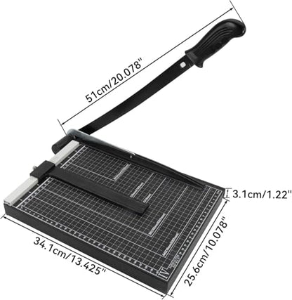 Precision Paper Cutter for A4/B5/A5/B6/B7, 10x13 inches, 70GSM Capacity, Metal Base Black - color: Black