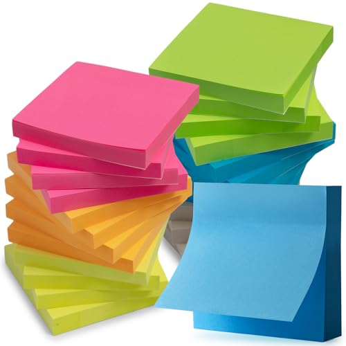 M&G 24 Pads Sticky Notes 3x3 Inch Self Sticky Notes 6 Bright Colors Easy to Stick Office and School Supplies for Home, Desk, and Notebook Use, 100 Sheets/Pad - style: Bright 6 Colors（2400 Sheets）