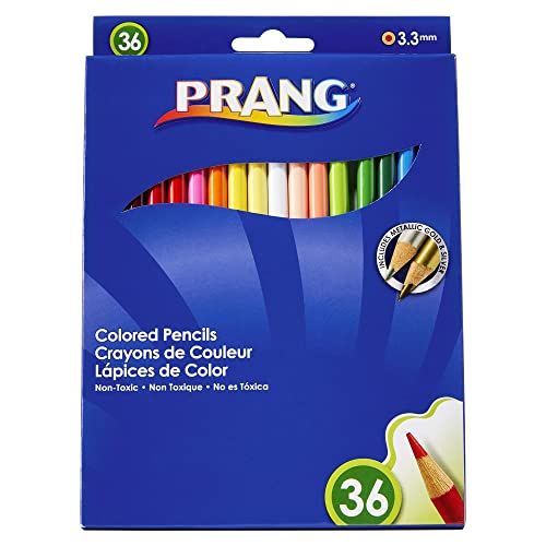 Prang Thick Core Colored Pencil Set, 3.3 Millimeter Cores, 7 Inch Length, 36 Pencils, Assorted Colors (22360) - size: 36 Count (Pack of 1)