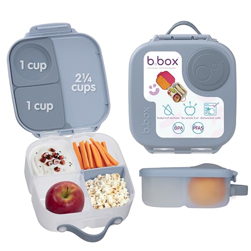 b.box Mini Lunch Box Kids | 4.25 Cup Leak Proof Bento Box for Kids Ages 3+ | 3 Compartment Snack Containers, School Lunch Container, Dishwasher Safe, BPA-Free, PFAS-Free - Chill Out - color: Chill Out, size: 1-pack