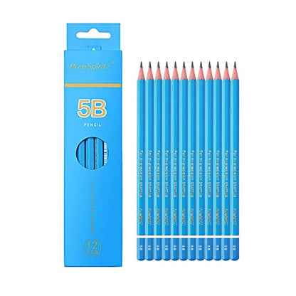 Sketch Pencils for Drawing 5B, 12pcs Professional Art Drawing Pencils for Shading, Sketching & Doodling | Graphite Pencil for Artists & Beginners - style: 5B 12pcs