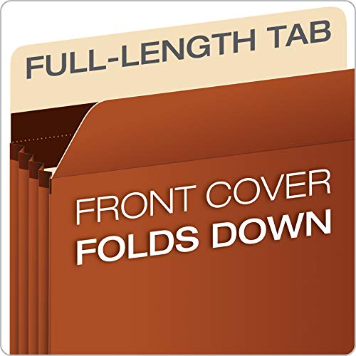 Pendaflex Expanding Accordion File Pockets, Extra Durable, Expands 5.25", Letter Size, Reinforced with Dupont Tyvek Material, 10/Box (15422) Brown