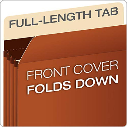 Pendaflex Expanding Accordion File Pockets, Extra Durable, Expands 5.25", Letter Size, Reinforced with Dupont Tyvek Material, 10/Box (15422) Brown