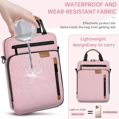 12.9 Inch Tablet Sleeve Bag, Padded Carrying Case for 13" iPad Air M4 M3 M2 2026-2024, iPad Pro M5 M4 M2 M1, Samsung Galaxy Tab S9 FE+/S9+/S8+/S7 FE/S7+ 12.4" 2022/2023, Surface Laptop Go 12.4" - color: Pink, size: 12.9 Inch