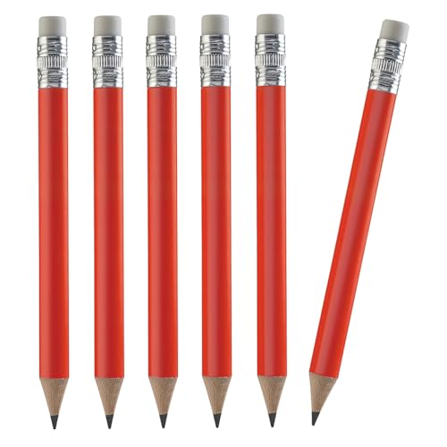 TH Golf Wood-Cased #2 Mini Pencils With Eraser, Pre-sharpened, HB Lead Bulk Box, 200 Count (Red) - color: Red