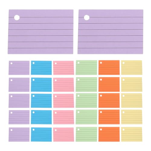 SHERCHPRY 600pcs Rainbow Colored Index Cards with Punched Holes, Standard Size Paper Flashcards Compatible with Ring Binders, Smooth Writing Surface for Mobile Study and Exam Preparation