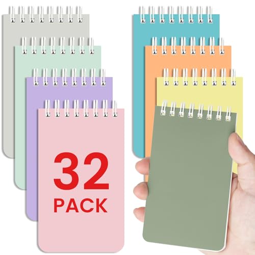 Taja Set of 8 Mini Pocket Notebook Top Spiral Nursing Notepads | Soft Harmony 3" x 5", Mini Little Spiral Notebook, Nursing Notepad, Perfect for Work, School, Office, Nurse, Travel - color: J.Soft Harmony-4 Set