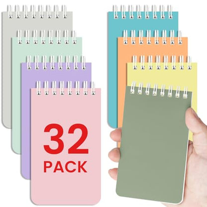 Taja Set of 8 Mini Pocket Notebook Top Spiral Nursing Notepads | Soft Harmony 3" x 5", Mini Little Spiral Notebook, Nursing Notepad, Perfect for Work, School, Office, Nurse, Travel - color: J.Soft Harmony-4 Set