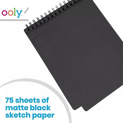 OOLY DIY Cover Small Sketchbook, 5 x 7.5 Inches, Black Paper Sketchbook, Drawing Book for Kids, Artists Drawing Pad for Gel Pens and White Pencils - color: Black Paper, style: Small (5"x7.5")