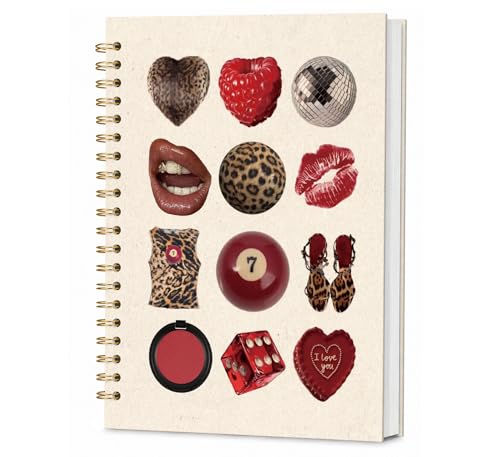 KDHTY Vintage Y2K Spiral Notebook for Women,Y2k School Supplies,Cute Preppy Aesthetic Girly Notebook for Teens Girls,Back to School Supplies for College Student Work School Study,5.5x8.3 - style: preppyball 5