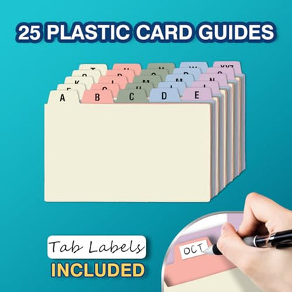 H4D 3x5 Index Card Holder with 100 Index Cards and 25 Dividers, Light Pink | 3x5 Inch Plastic Box, Heavyweight 3x5 Index Cards, Plastic 3x5 Index Card Dividers, Snap Closure Lid - color: Light Pink, size: 3"x5"