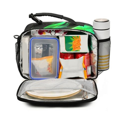 Green Flame Dragon Kids Lunch Box Insulated Lunch Bags Cooler Tote Bag with Removable Shoulder Strap for Boy Girl Student 20856151 - color: Green Dragon