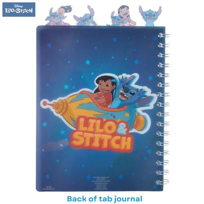 Disney Lilo and Stitch Tab Journal Notebook, Spiral Bound, 96 Lined Pages, 8 x 7 inches, Blue - style: Lilo and Stitch