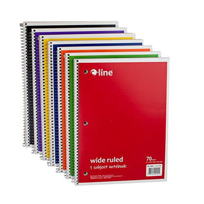 1-Subject Notebook, Wide Ruled, Blue, Case of 24 (22038-CT) - color: Blue