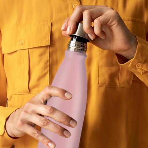 Mont-Clair Stainless Steel Water Bottle, Vacuum insulated - BPA Free, 12h Hot & 24h Cold Drinks, Metal Water Bottle 17 oz Leakproof, Ideal for Adult, Kids, Running - Pink - color: Pink, style: 17 Ounces