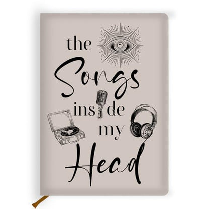 Lovdazzles Pretty Leather Lined Journal Music Notebook 200 Pages A5 Ruled Journaling Notebooks, for Music Composition Songwriting for Instrument Lovers Musicians Students(5.8 x 8.3) - color: Multi 1718