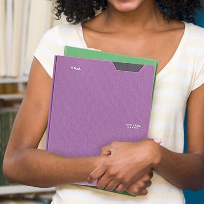 Five Star 2-Pocket Folder, Plastic Folder with Stay-Put Tabs and Prong Fasteners, Holds 8-1/2" x 11" Paper, Amethyst Purple (38750) - color: Purple, size: 1 Count (Pack of 1)