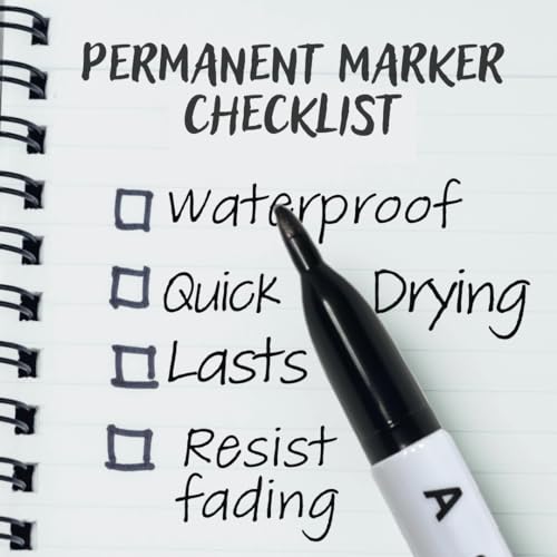 10 Pack Black Permanent Felt Waterproof Markers, Fine Point, Fade Resistant, Writes on Plastic, Metal, Glass, and Stone.…