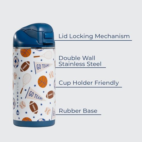 HydroJug Ease2o 14oz Kids Water Bottle with Straw & Chug Lid, All-Stars - color: All-Stars
