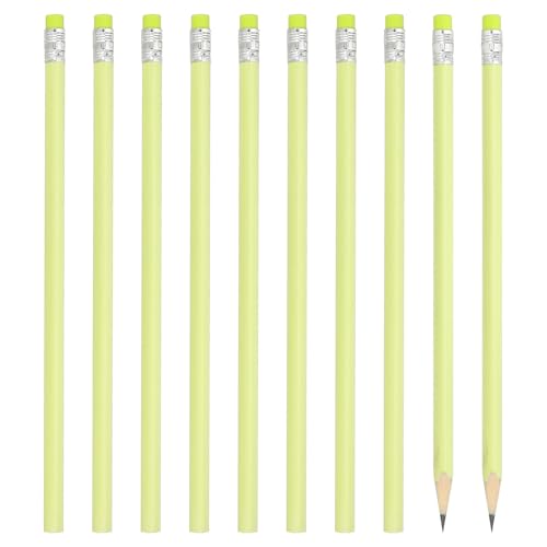 PATIKIL Round Pencils, 48 Pack HB Graphite Pencils with Eraser Wood Pencils Cute Pencil for Classroom Teacher Office Supplies, Yellow - color: Yellow