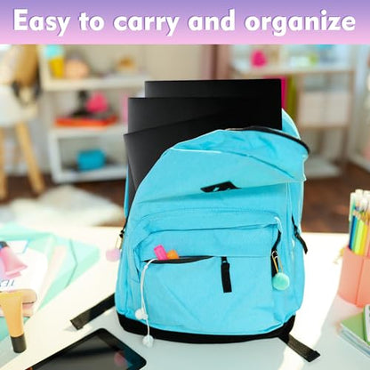 pmybupo 25 Pack Black 2 Pocket Folders,Heavy Duty Plastic Folders for Letter Size Paper,Heavy Duty Poly,Long Lasting,Includes Labels. - color: Black