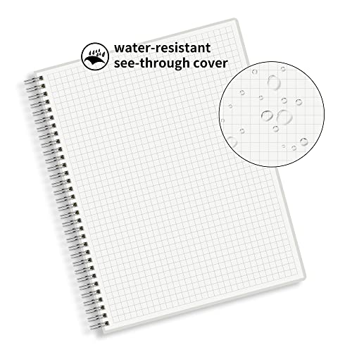Large Graph Ruled Wirebound Spiral Notebook, 8.5 x 11 Inches, 1/4 Inch Grid (4 sq/in) Paper Pad, Premium 100gsm Ivory White Acid-Free Paper, 128 Squared/Grid Pages per Notebook (Pack of 2)